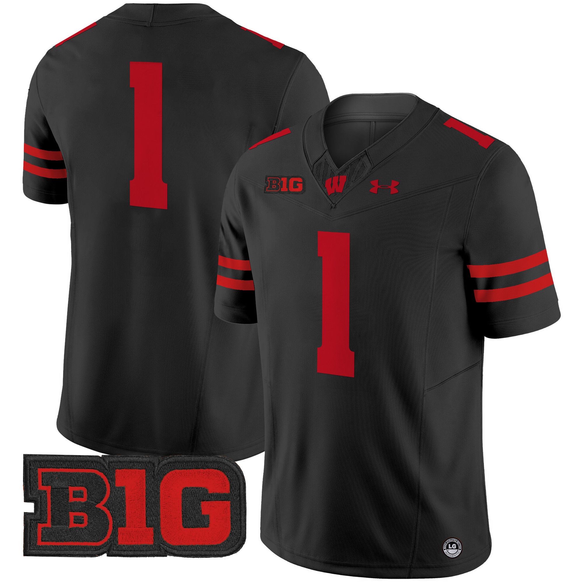Men Wisconsin Badgers 1 No Name Black 2024 Vapor Limited NCAA Jersey style 1